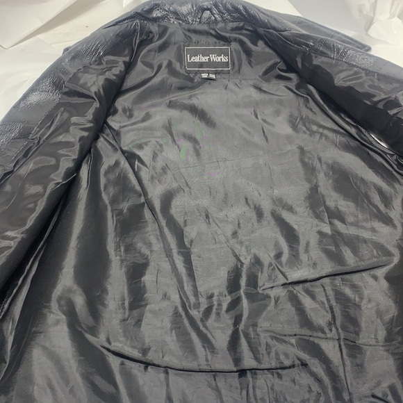 WOMEN’S Leather Works Black Genuine Leather Motorcycle Vest Zip Up Size 3XL - Picture 6 of 8